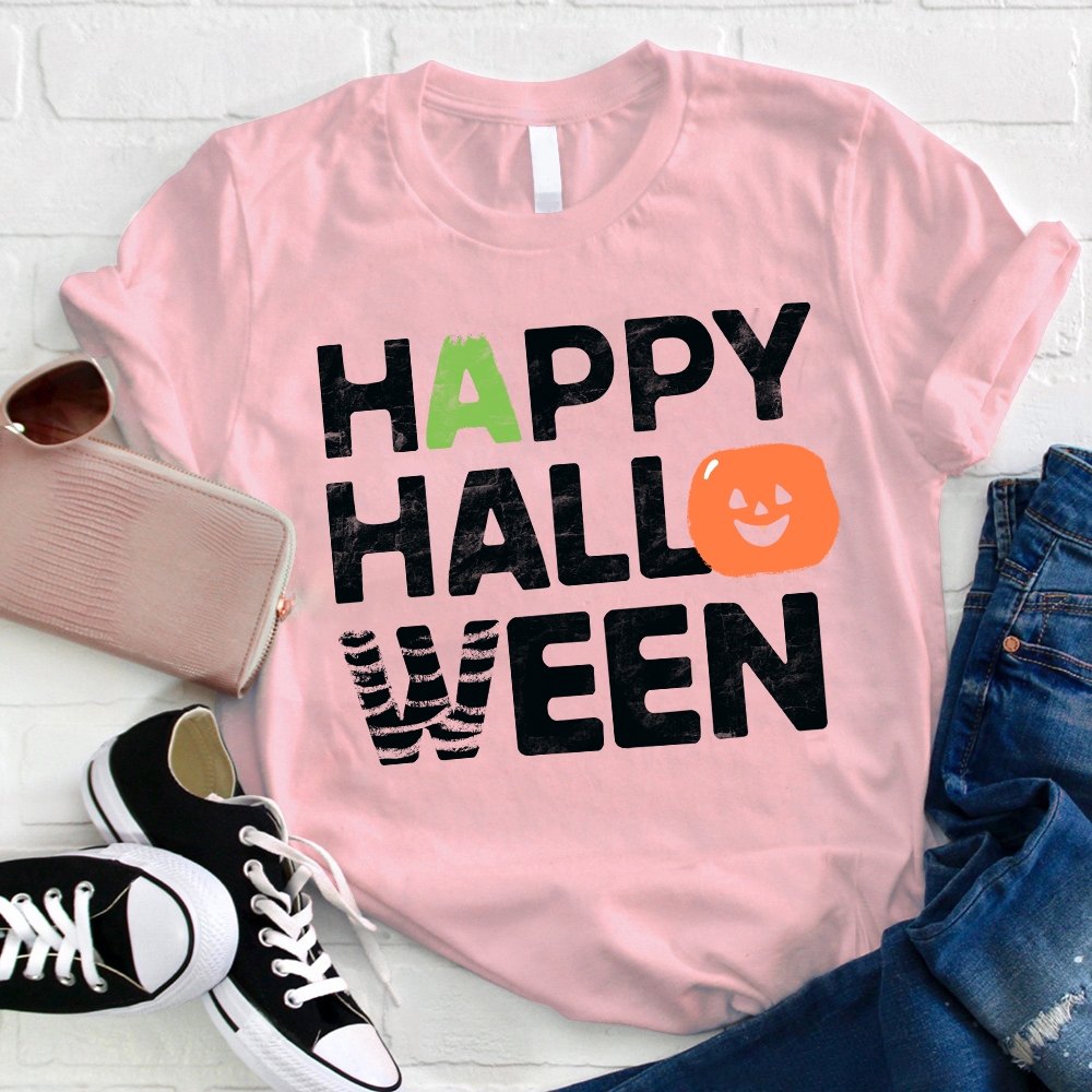 Smiling Pumpkin Happy Halloween T-Shirt