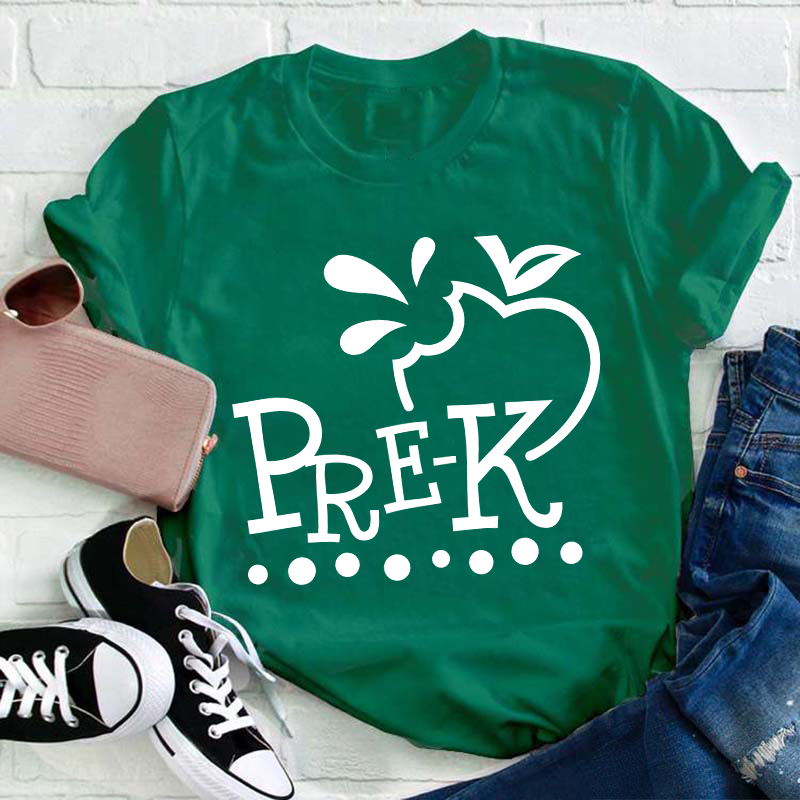 Personalized Grade Apple Teacher T-Shirt
