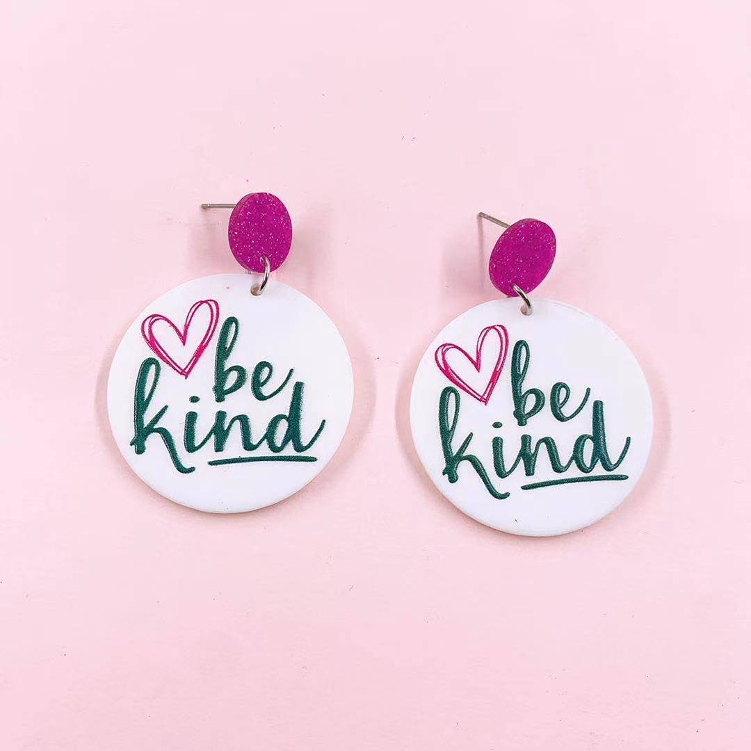 Be Kind Color Frosted Fashion Earrings