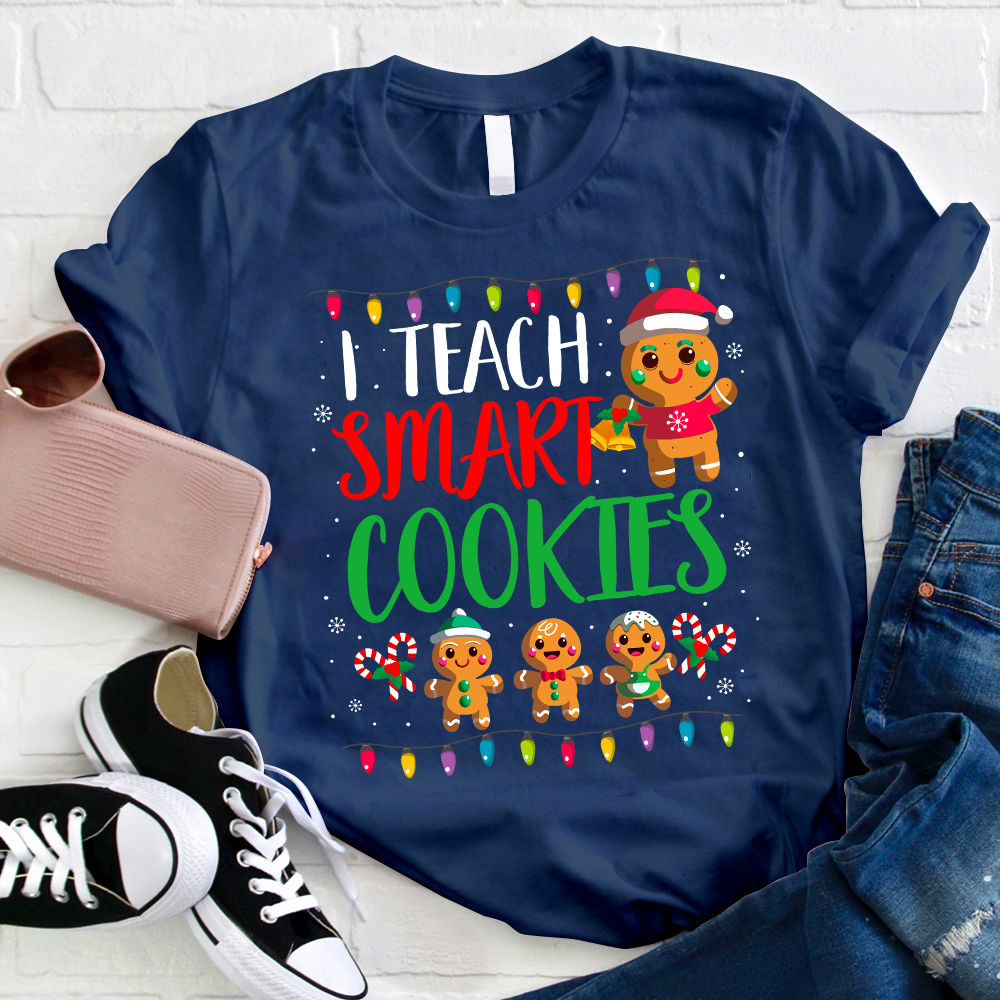 I Teach The Smart Cookies Gingerbread Man Teacher T-Shirt