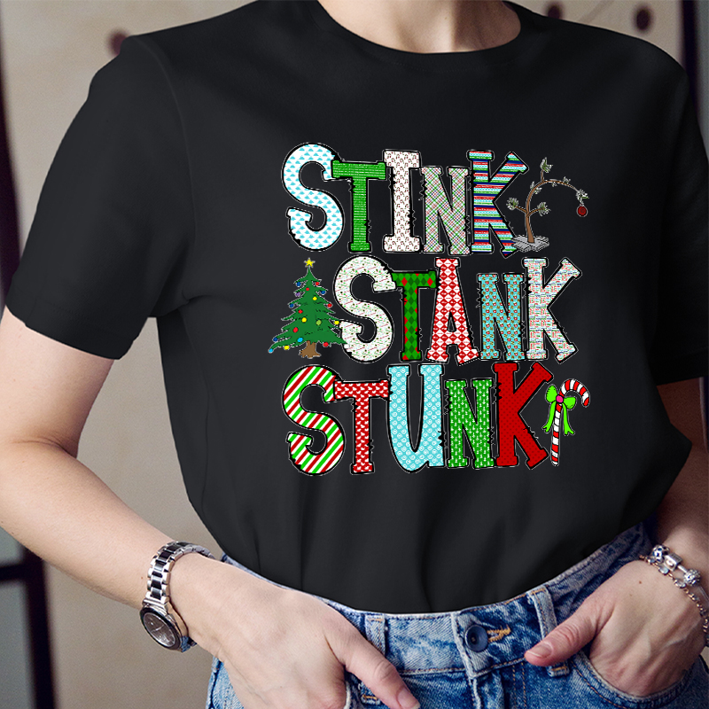 Stink Stank Stunk Candy Canes Teacher T-Shirt