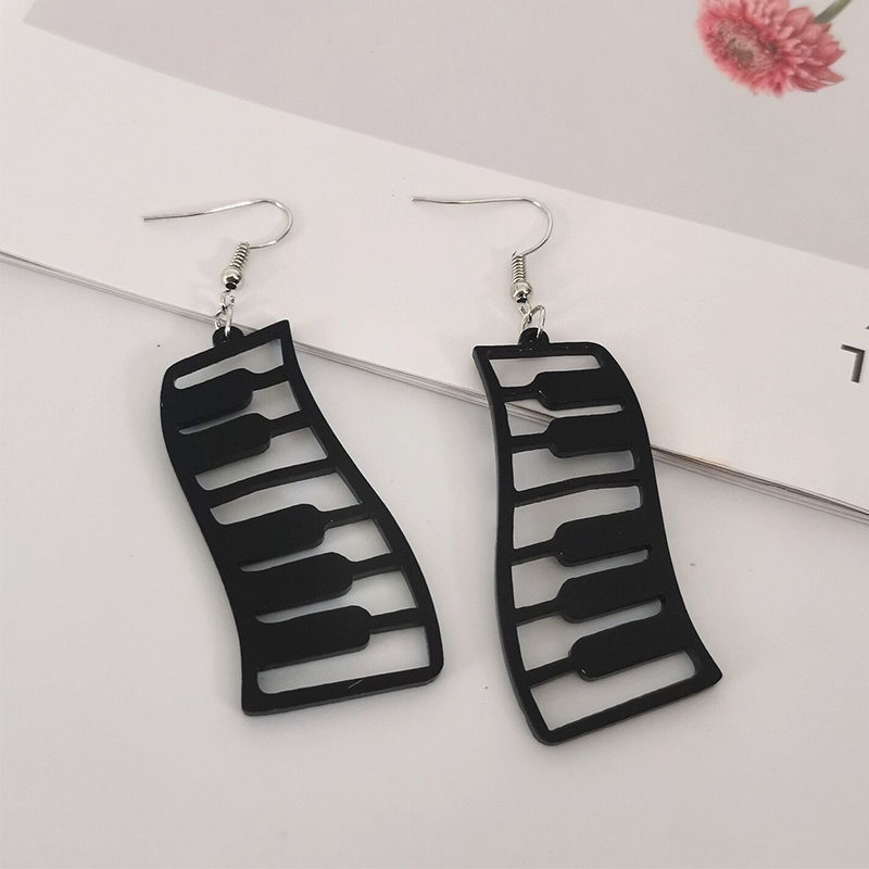 Black Piano Keys Teacher Acrylic Earrings
