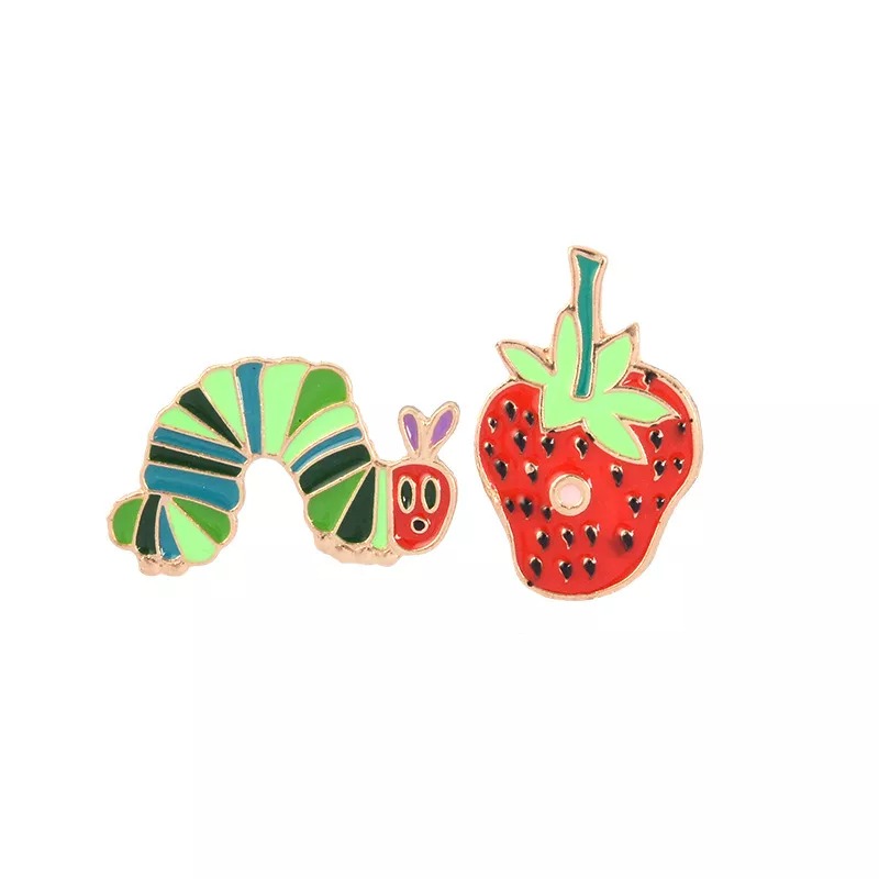 Lovely Caterpillar Strawberry Pin Set