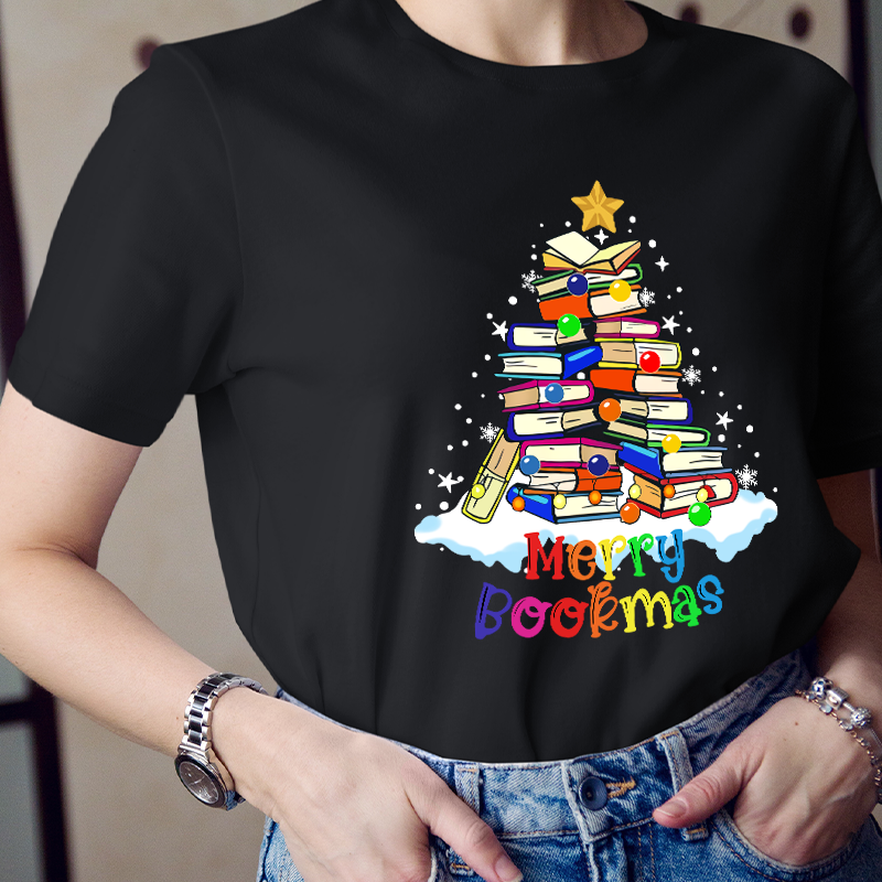 Merry Bookmas Teacher T-Shirt