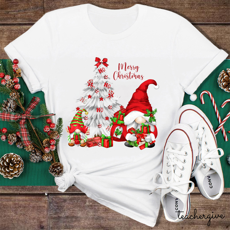 Ho Ho Ho Red Merry Christmas Teacher T-Shirt
