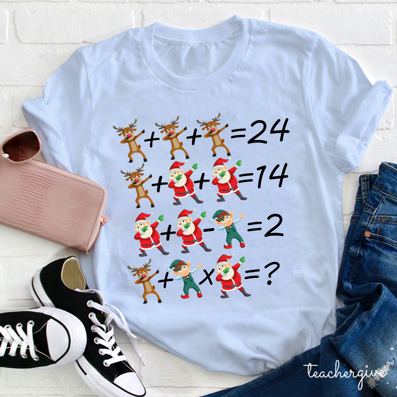 Christmas Vibes Mathematics Teacher T-Shirt