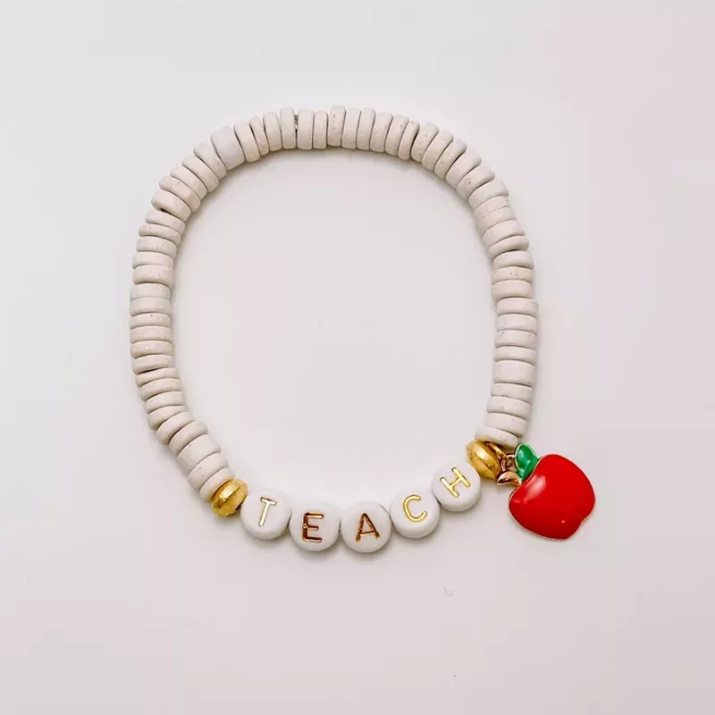 Personalized Apple Beaded Bracelet