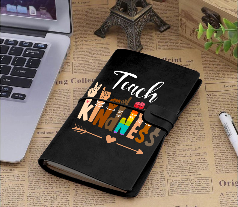 Teach Kindness Faux Leather Notebook