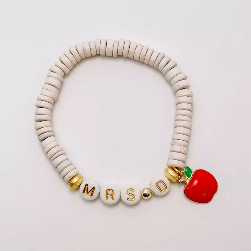 Personalized Apple Beaded Bracelet