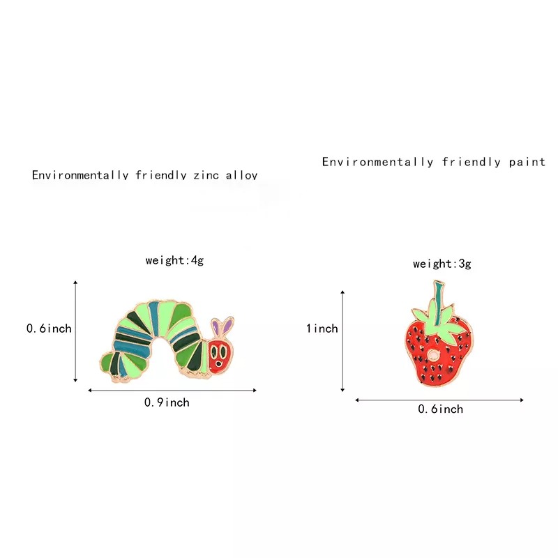 Lovely Caterpillar Strawberry Pin Set