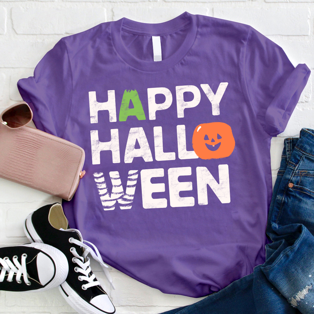 Smiling Pumpkin Happy Halloween T-Shirt