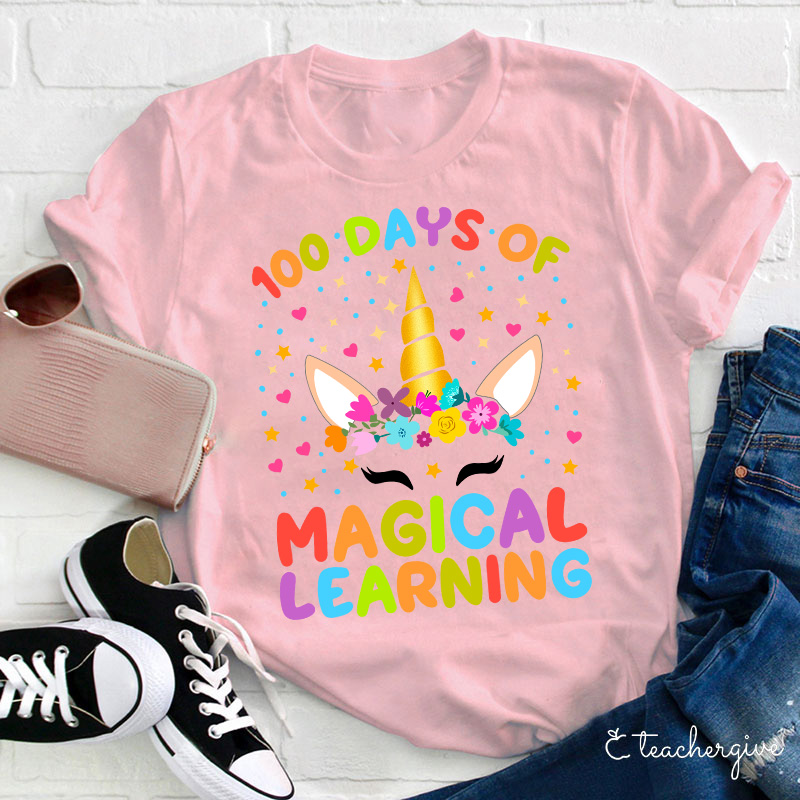 100 Days Of Magical Learning Teacher T-Shirt