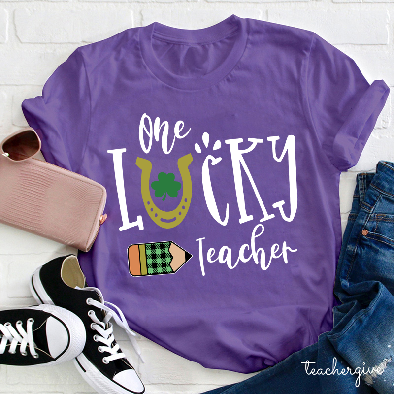 One Lucky Teacher Pencil Teacher T-Shirt