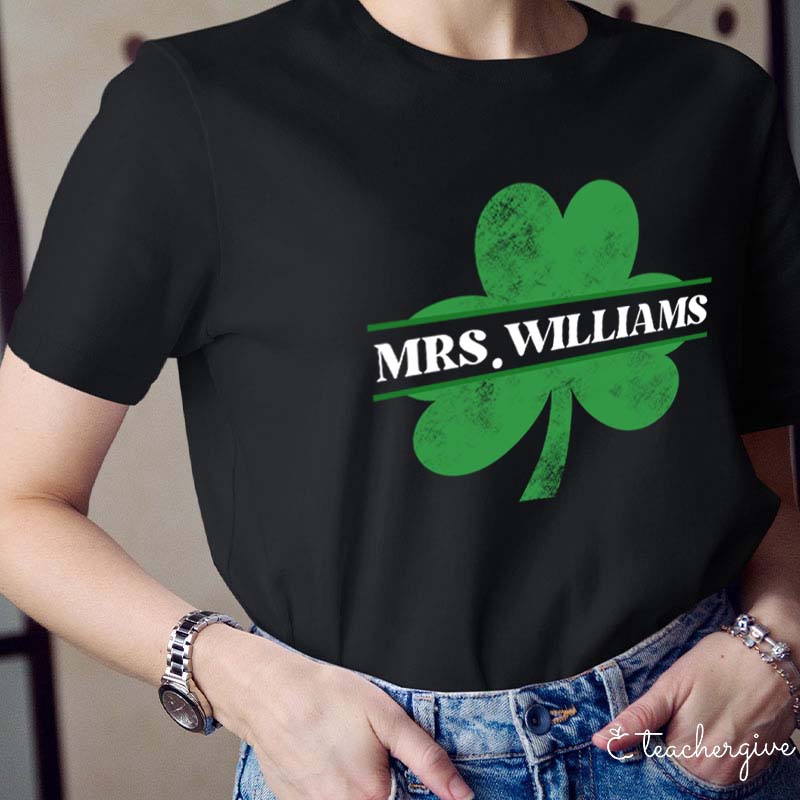 Personalized Clover Teacher T-Shirt