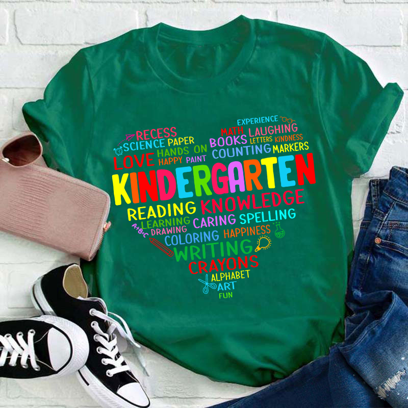 Personalized Grade Reading Knowledge Heart Shape Teacher T-Shirt