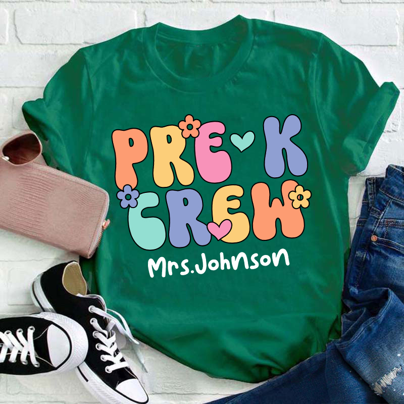Personalized Grade And Name Crew Teacher T-Shirt