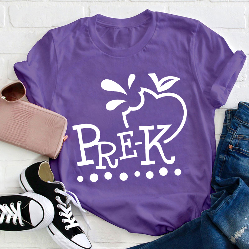 Personalized Grade Apple Teacher T-Shirt