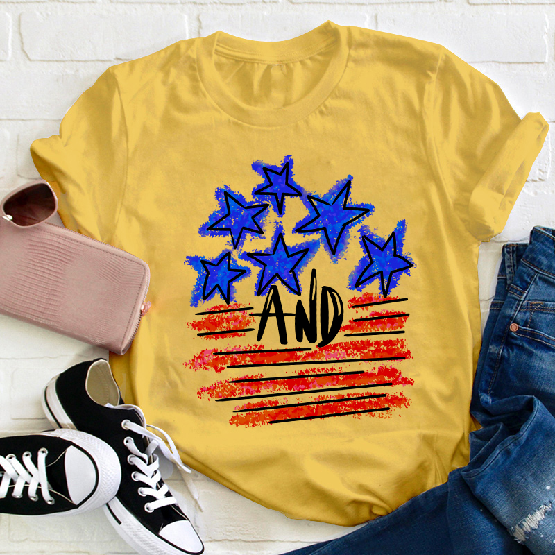 Stars And Flag Teacher T-Shirt