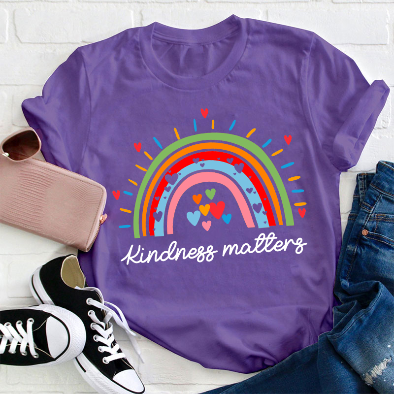 Kindness Matters Rainbow Teacher T-Shirt