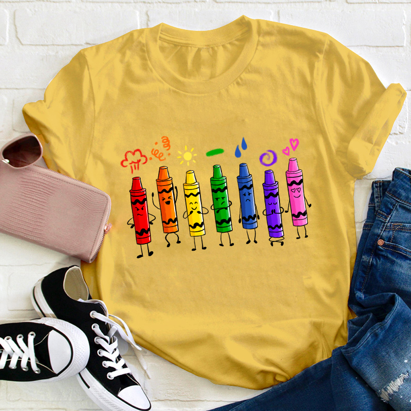 Mood Color Crayons Teacher T-Shirt