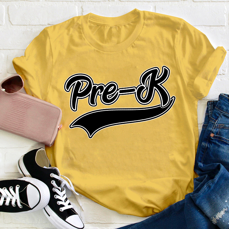 Personalized Black And White Simple Lines Teacher T-Shirt