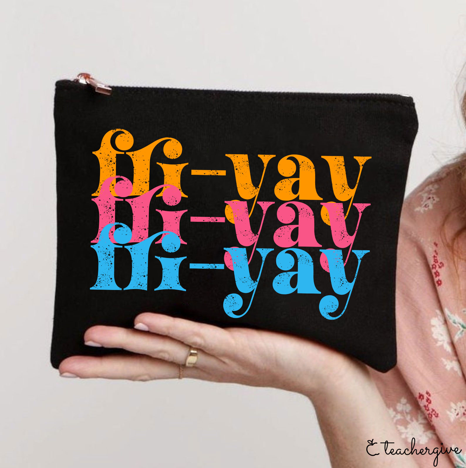 FRI-YAY Artistical Letter Teacher Makeup Bag