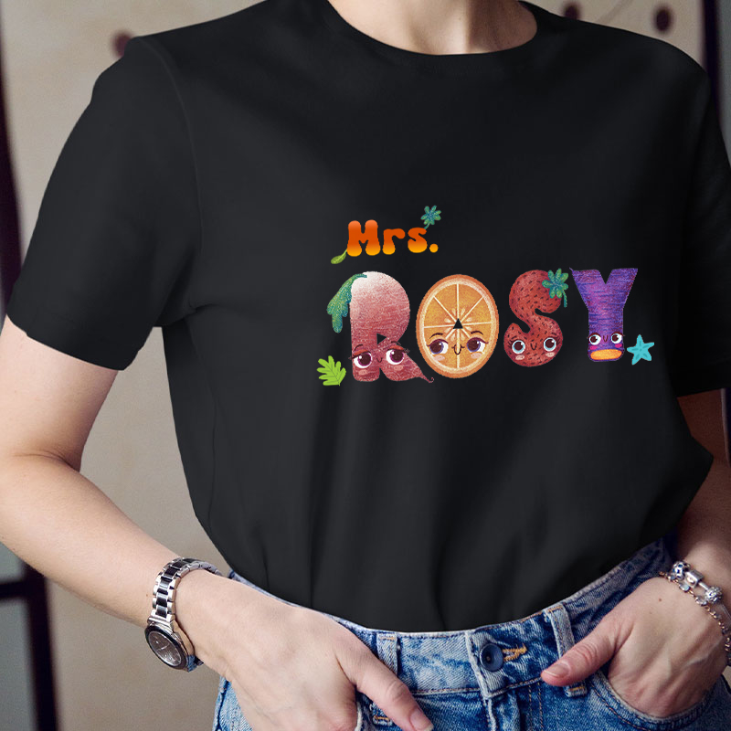 Personalized Name Fruits Teacher T-Shirt