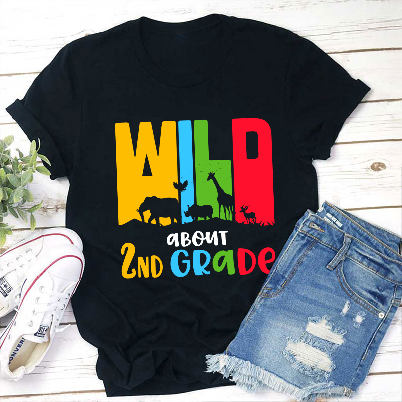 Personalized Grade Wild About Teacher T-Shirt