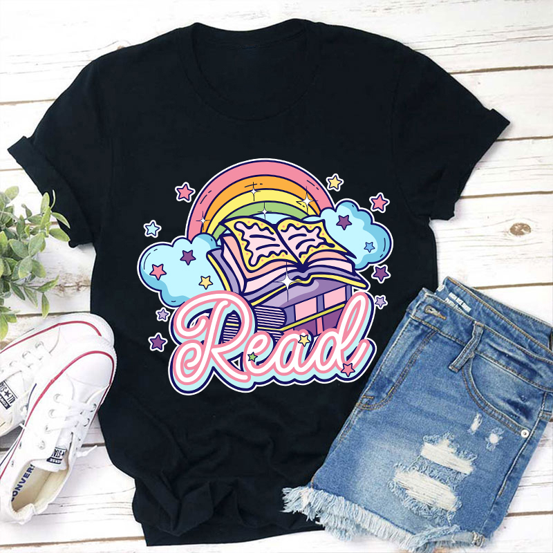 Cute Rainbow Read Teacher T-Shirt