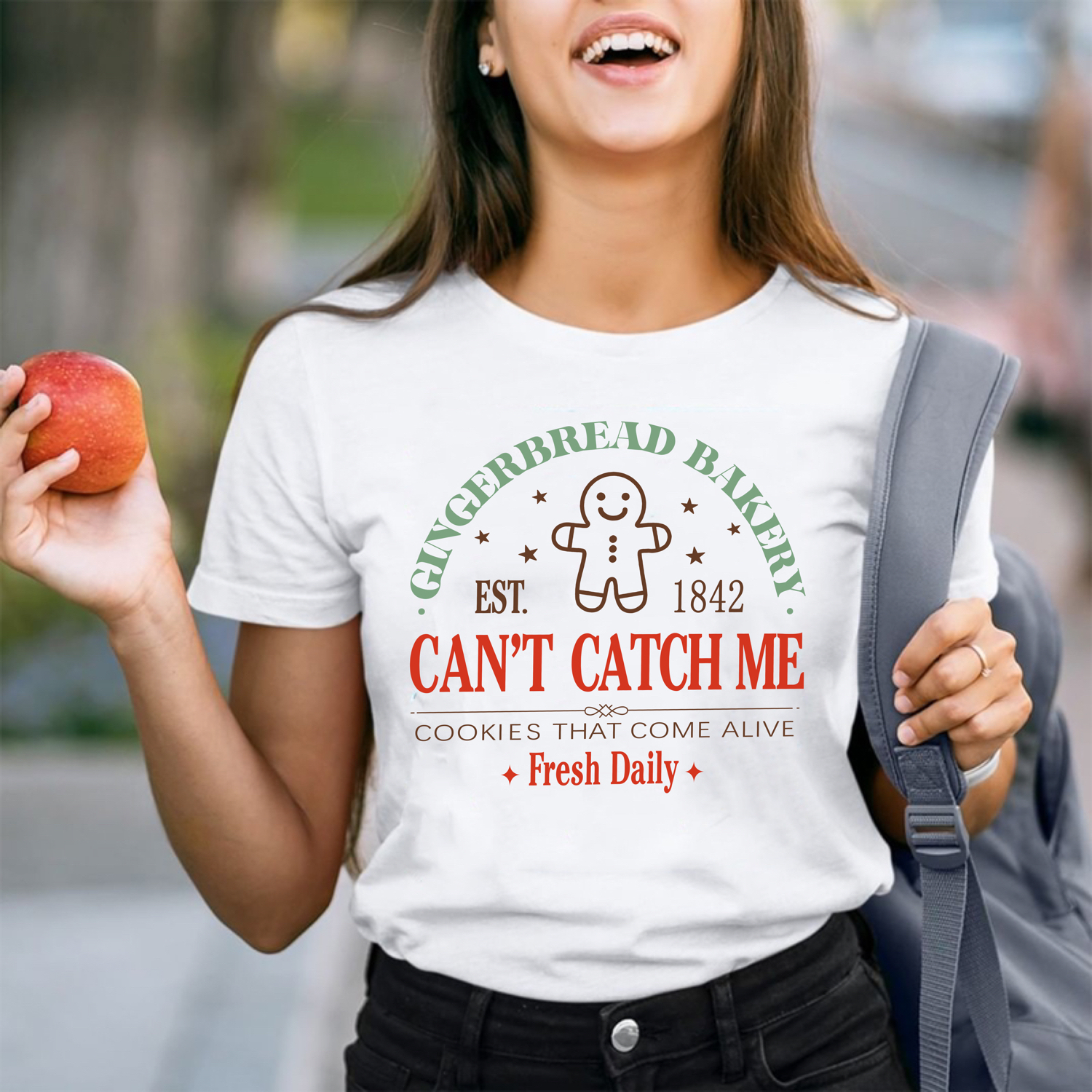 Gingerbread Bakery Can't Catch Me Cookies That Come Alive Teacher T-Shirt