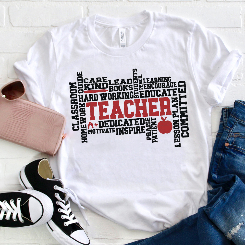 Teacher A+ Dedicated Motiyate Inspire T-Shirt