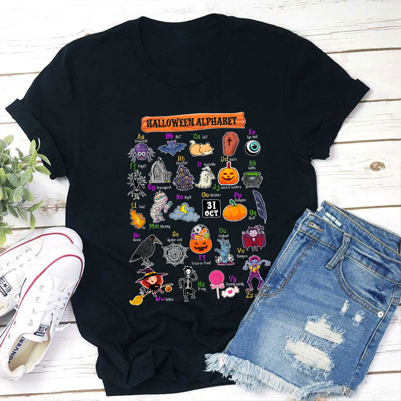 Halloween Alphabet Teacher T-Shirt