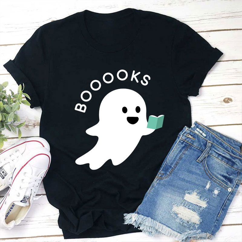 Booooks Happy Halloween  Teacher T-Shirt