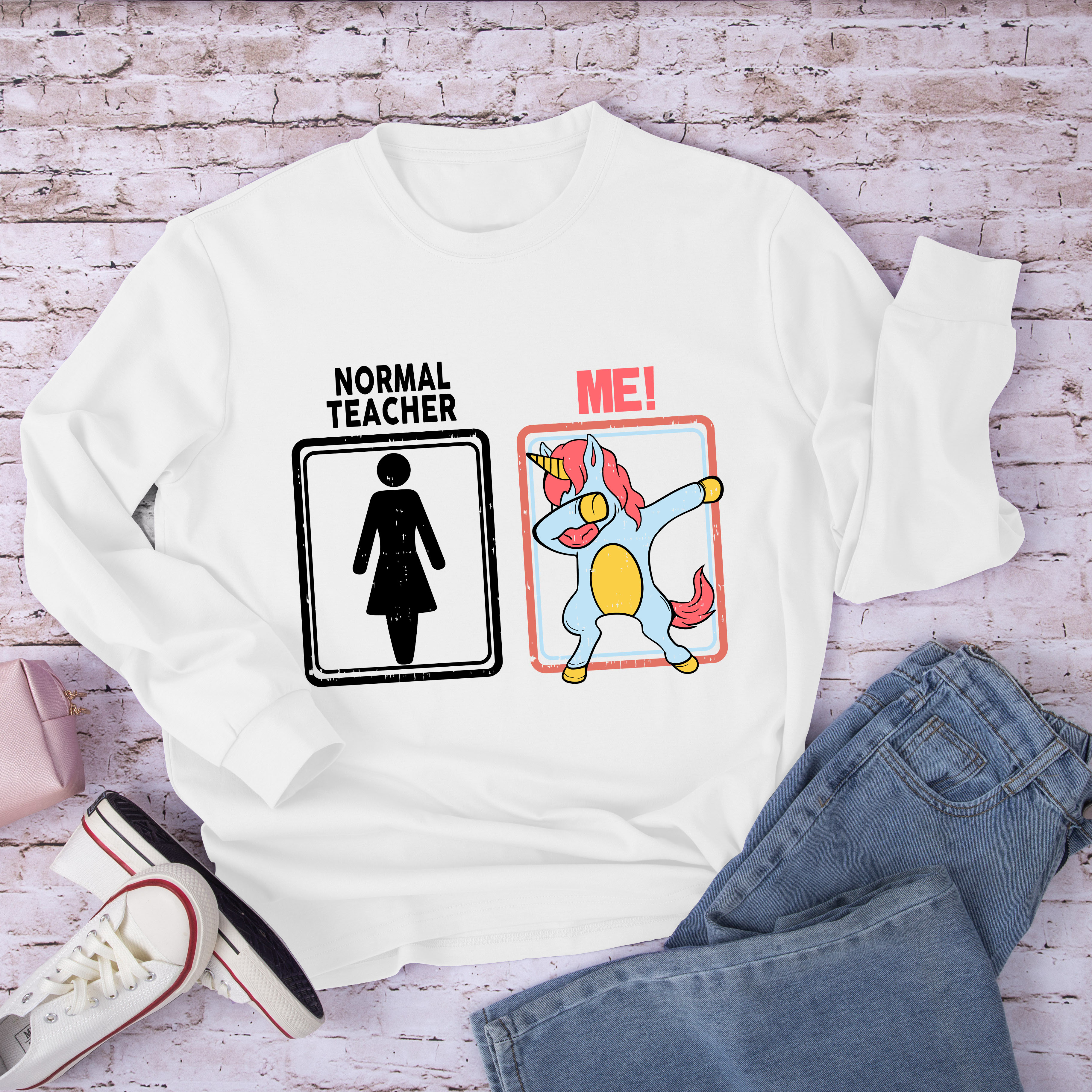 Unicorn Funny Teacher Long Sleeve T-Shirt