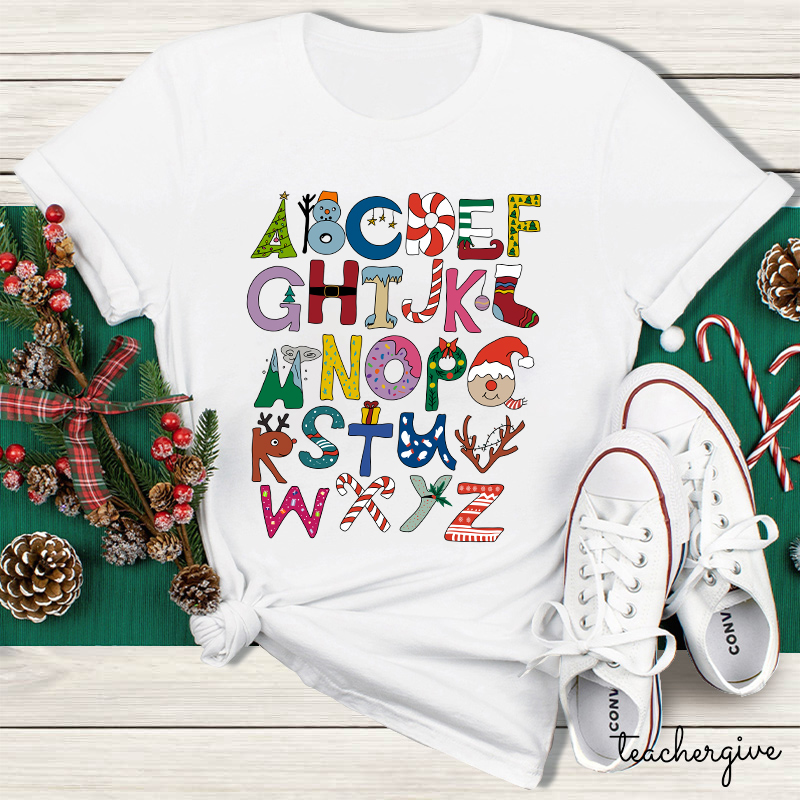 Christmas Alphabet Teacher T-Shirt