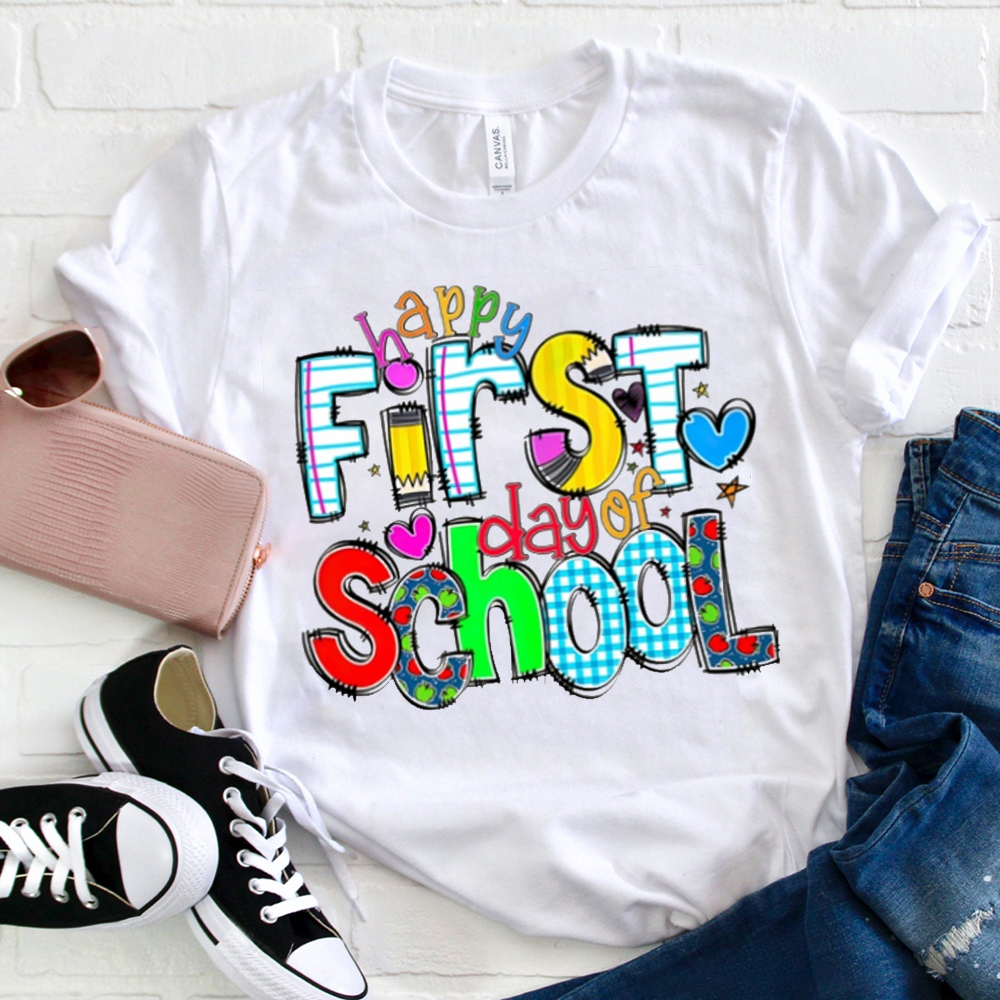 Happy First Day Of School Kinds Of Pattern T-Shirt