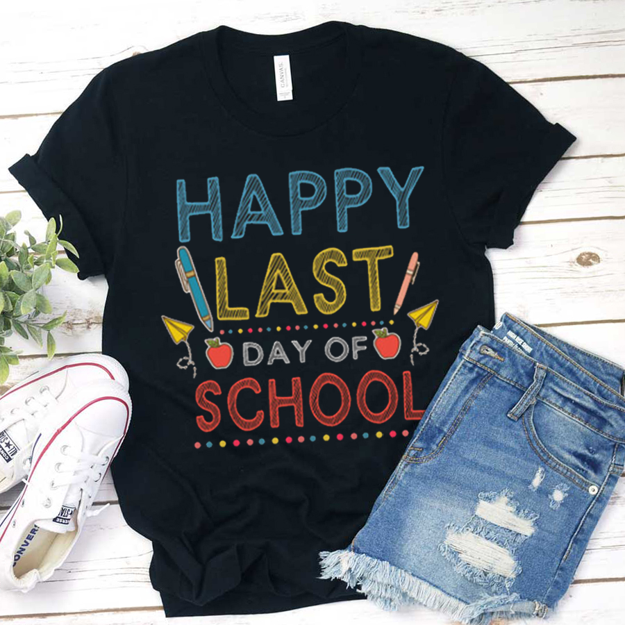 Happy Last Day Of School Apple Pen T-shirt