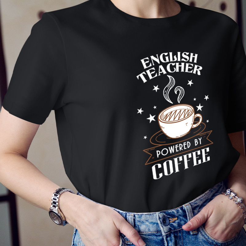 Peronalized Subject Teacher Powered By Coffee Teacher T-Shirt