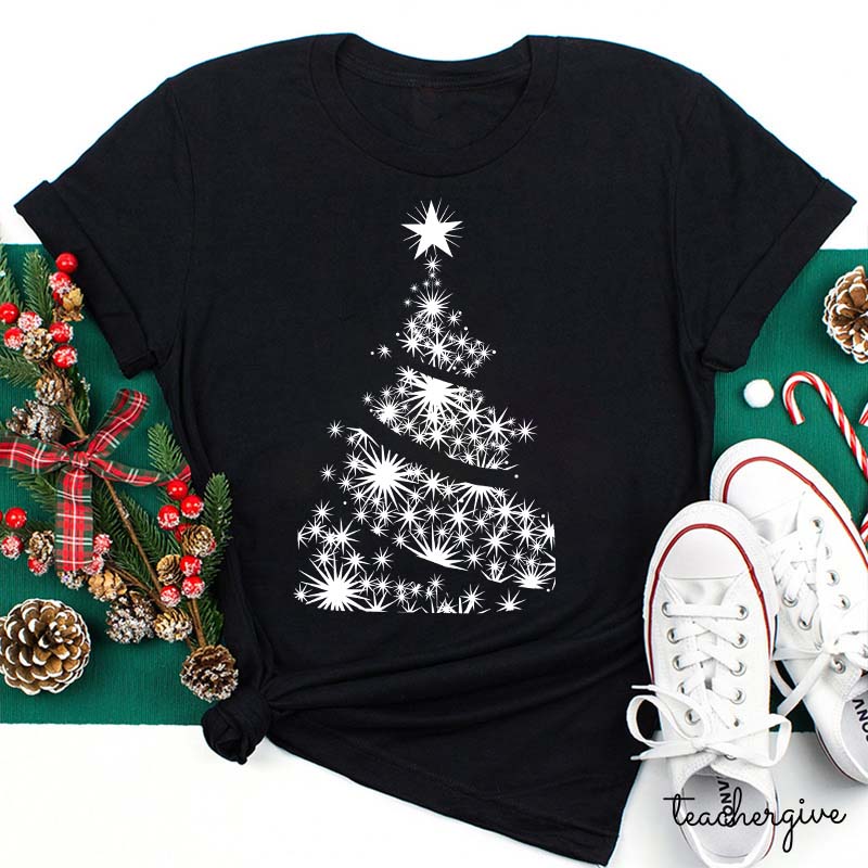 Shining Stars Christmas Tree Teacher T-Shirt