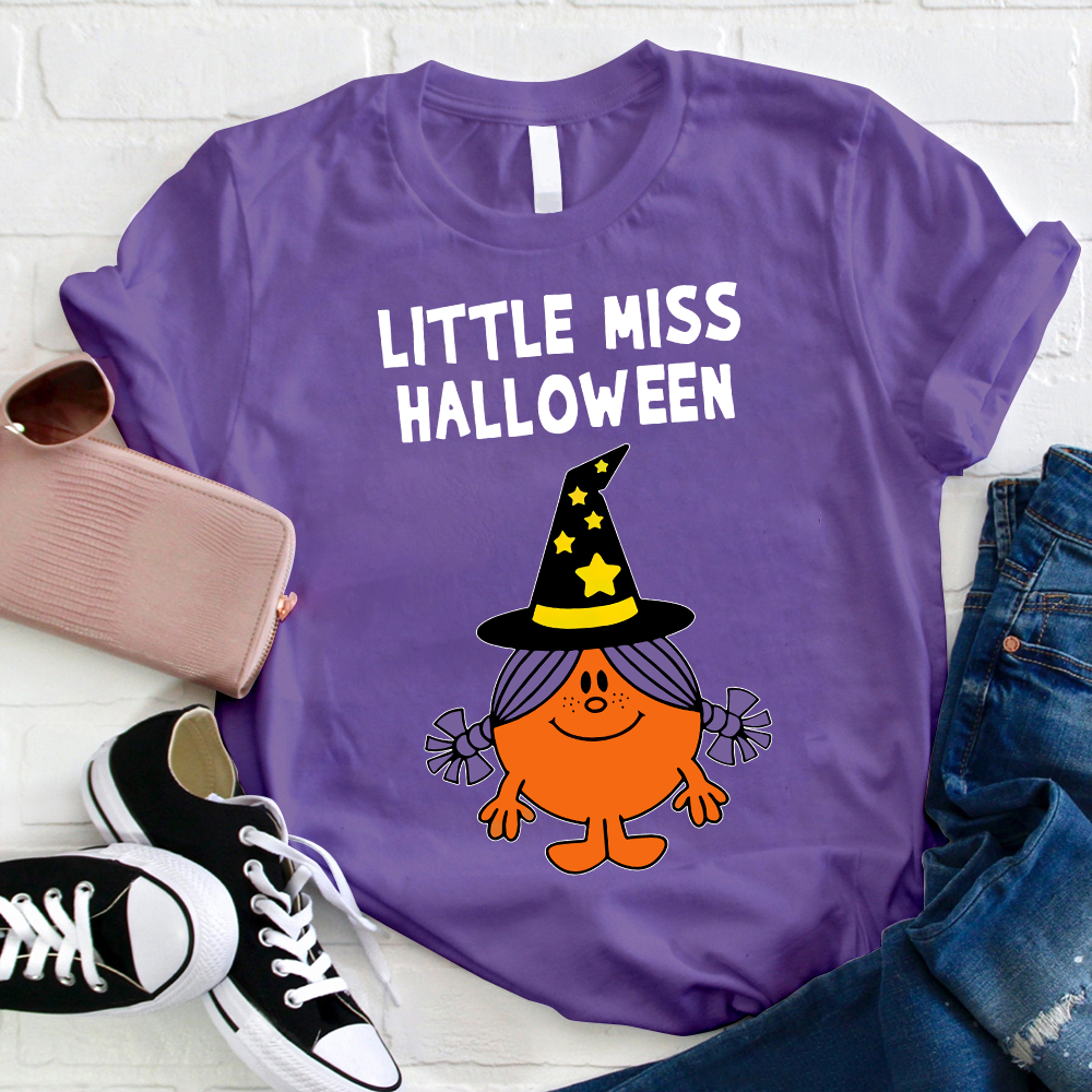Little Miss Dress Like A Witch Halloween Teacher T-Shirt