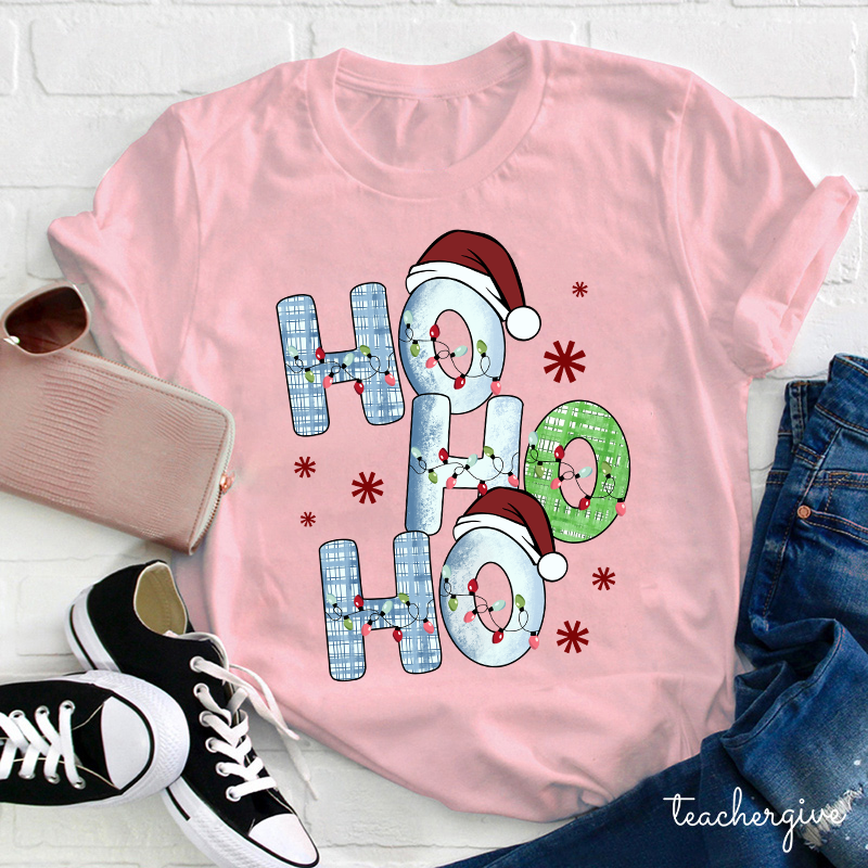 Ho Ho Ho Santa Is Coming Teacher T-Shirt