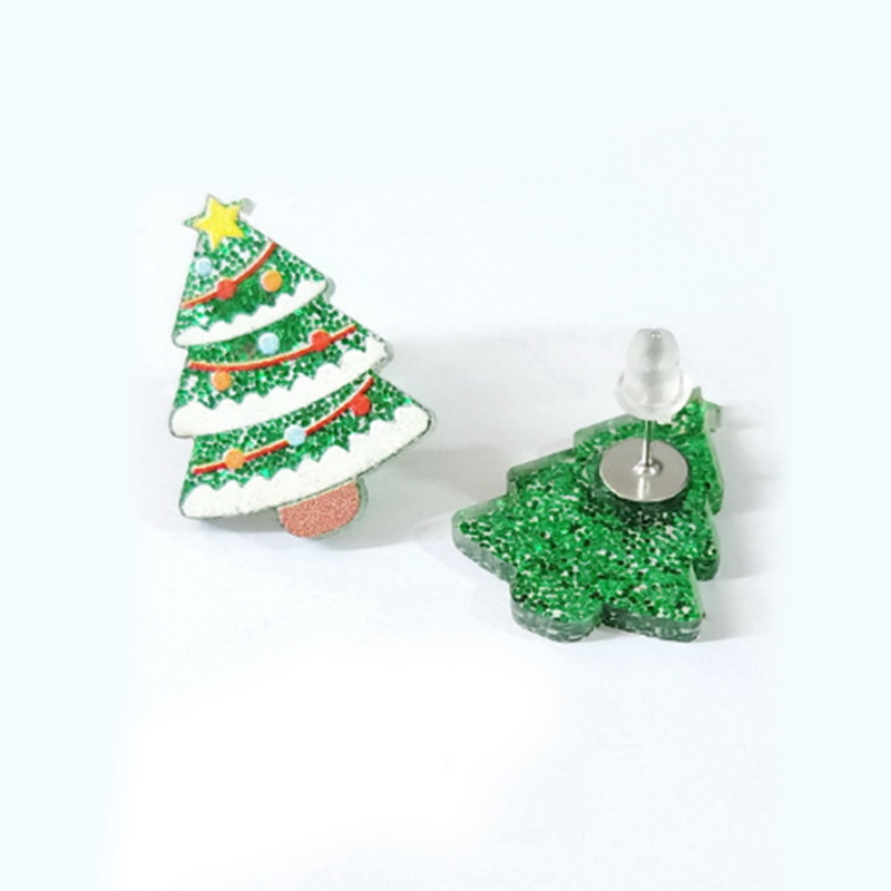 Shining Christmas Tree  Acrylic  Earrings