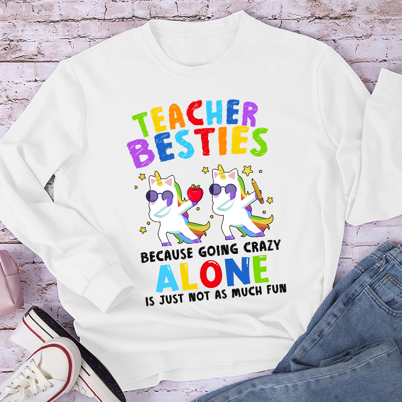 Unicorn Teacher Besties Teacher Long Sleeve T-Shirt