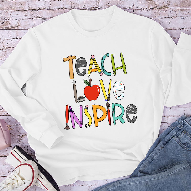 Teach Love Inspire Teacher Long Sleeve T-Shirt