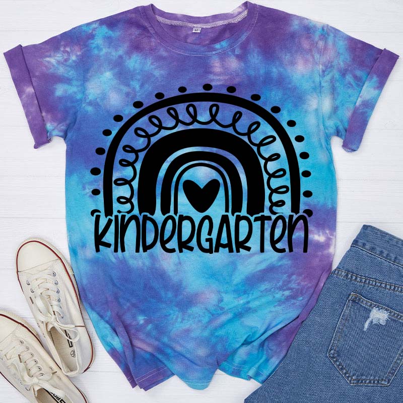 Personalized Rainbow Teacher Tie-dye T-Shirt