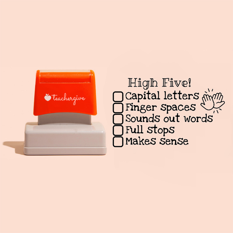 High Five Writing Large Rectangle Stamp