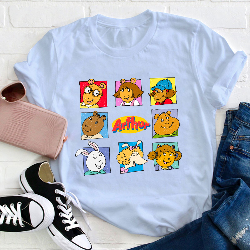 Arthur 9-Box Grid Teacher T-Shirt