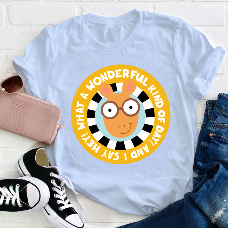 What A Wonderful Kind Of Day Teacher T-Shirt