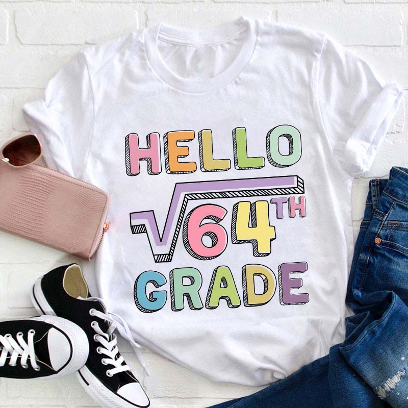 Personalized Grade Say Hello Math Teacher T-Shirt