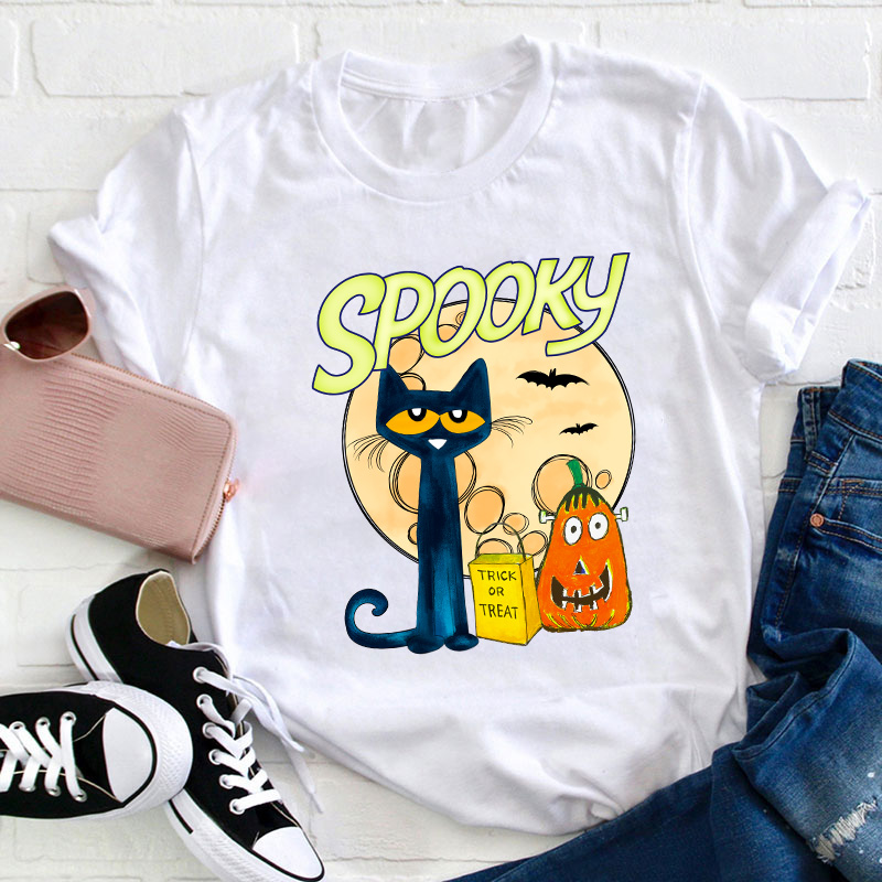 Spooky Cat Teacher T-Shirt